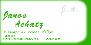 janos achatz business card